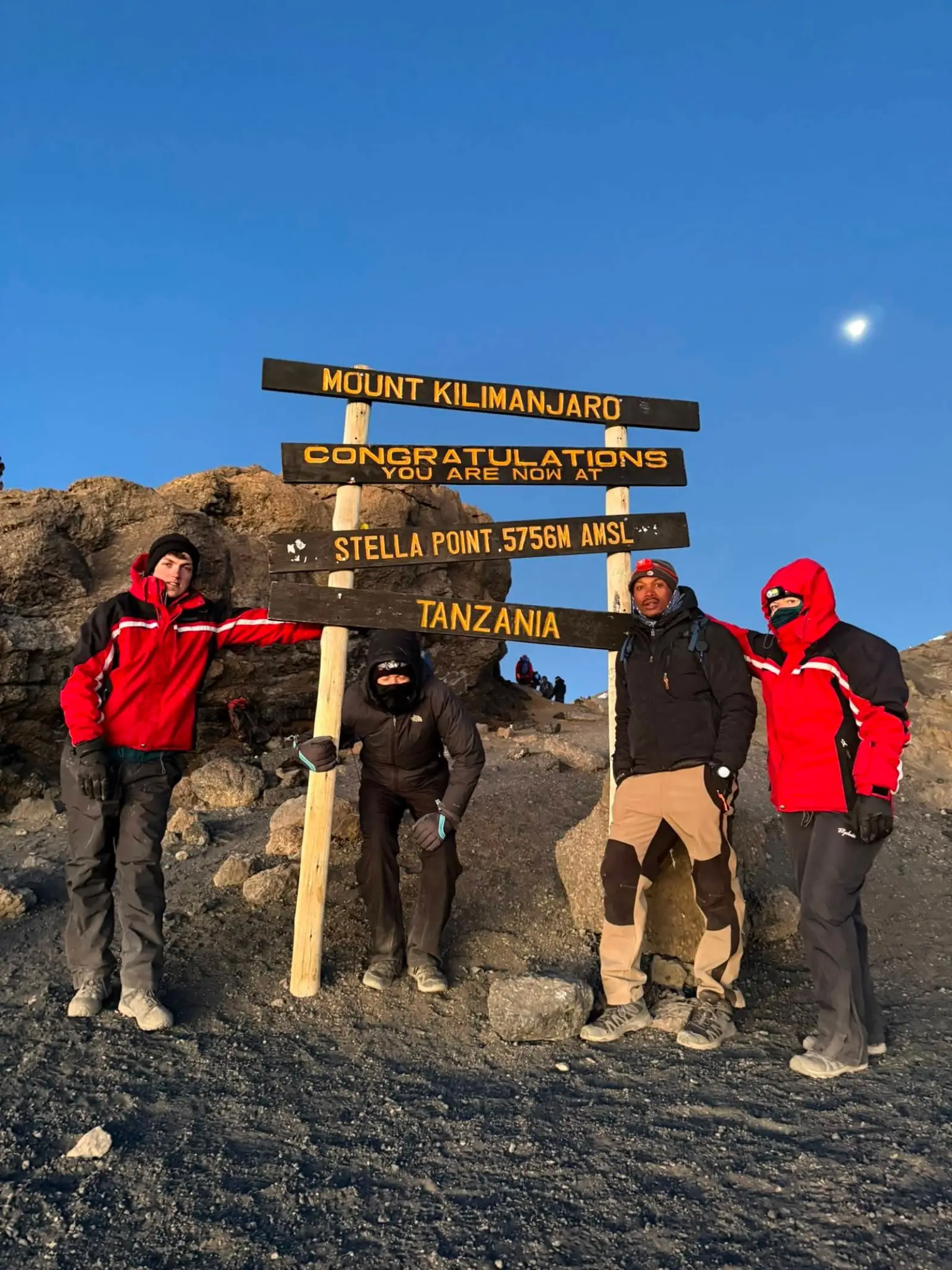 A Northern Wonder group at Stella Point, 5,756m, at sunrise